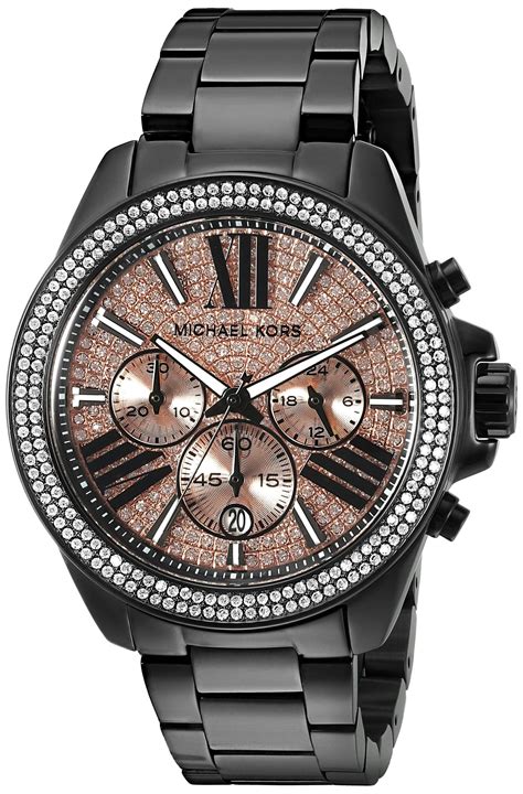 reloj negro michael kors mujer|michael kors watch for female.